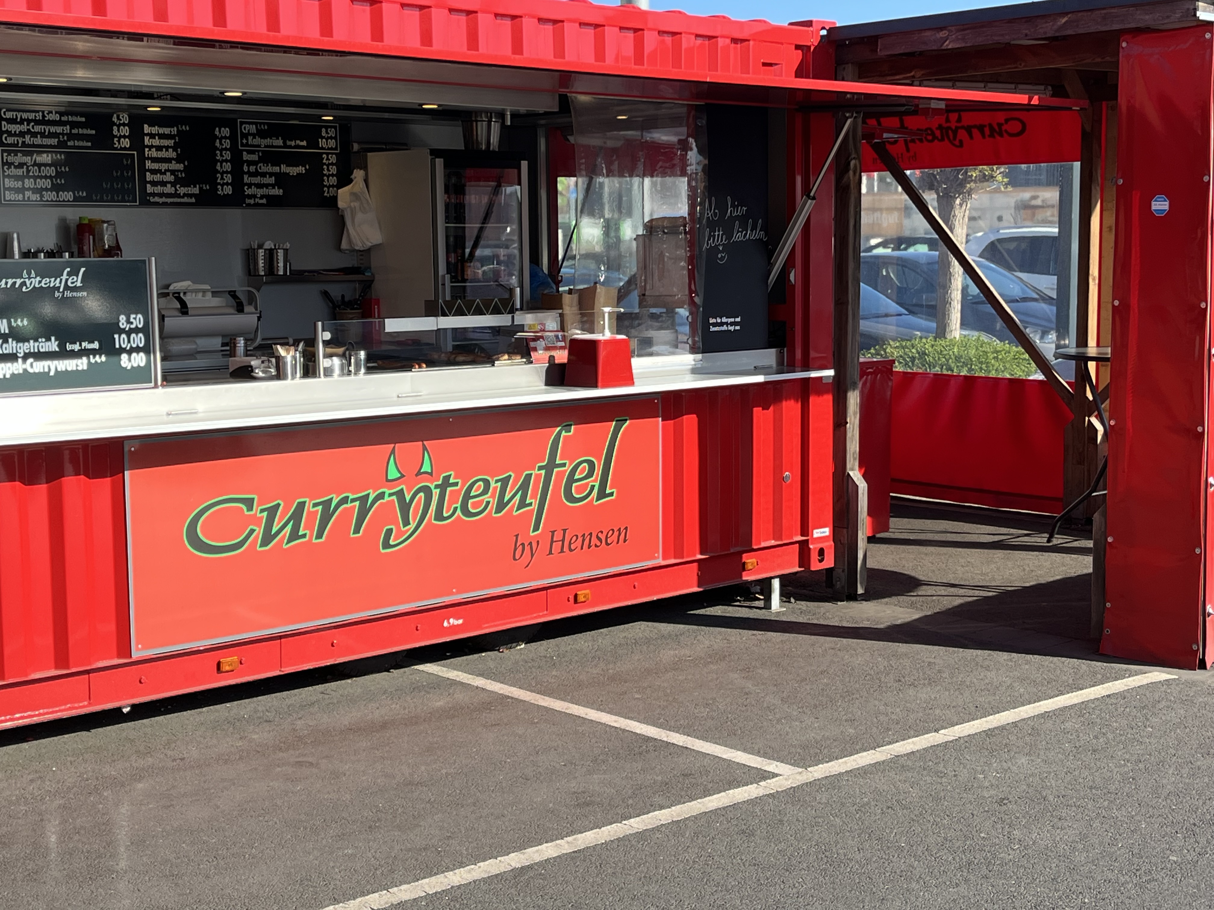 Imbissstand von Curryteufel by Hensen in Hückelhoven am OBI Baumarkt